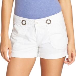 Buffalo David Bitton 100% Cotton White Roll-tab Shorts
